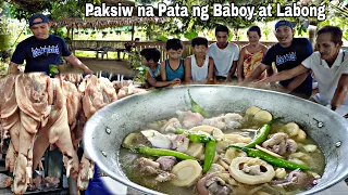 PAKSIW na PATA ng BABOY at LABONG | Lutong Bukid | Pork Recipe