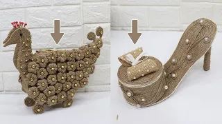 5 Storage jewelry box from jute rope | Diy storage box ideas | #2