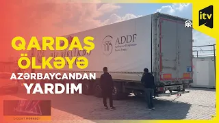 Azərbaycandan zəlzələdən zərər çəkənlərə göndərilən yardım Malatyaya çatıb