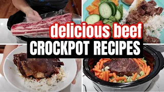 EASY BEEF CROCKPOT RECIPES | SLOW COOKER FAMILY DINNER IDEAS | FRUGAL FIT MOM