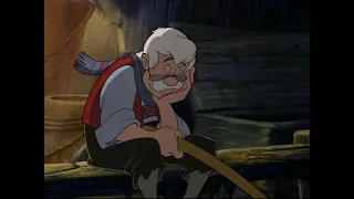 Pinocchio (1940) - Geppetto Inside Monstro The Whale