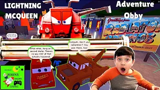 Johny Shows Save Lightning McQueen Adventure Obby Roblox Cars Crashing