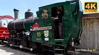 4K Cab ride steam locomotive BRB Brienz Rothorn Bahn. Switzerland.