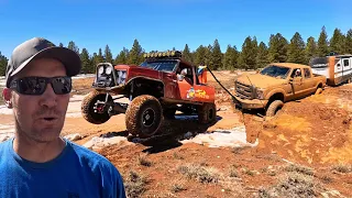 The Rat Rod Wrecker Wheelie Ups On This Crazy, Muddy Rescue!