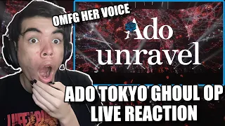 First Time Hearing ADO "UNRAVEL" | Tokyo Ghoul Opening Cover | LIVE | Reaction BETTER LIVE?