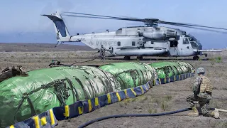 How US Refuels Powerful CH-53 Helicopter in Middle of Desert