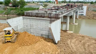 Full Video!! Best project Showing Filling Land Construction Bridge by Bulldozer D31P and Dump truck