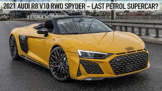 FINAL PETROL SUPERCAR? 2021 AUDI R8 V10 RWD SPYDER - V10 SCREAMS BEHIND YOUR NECK - HEADTURNER - 4K