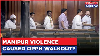 Opposition Stages Walk Out As PM Modi Speaks In Parliament' Manipur Violence Triggered Drastic Move?