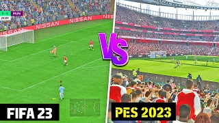 FIFA 23 vs eFootball 2023 - Live Broadcast Camera Gameplay Comparison | Fujimarupes