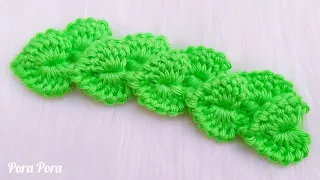 Crochet Heart Shaped Leaf I Crochet Leaf Branch I Tunisian Crochet Leaf