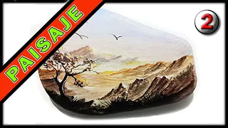 ✅✅Watercolor-like landscape on STONES!!! / 2nd tutorial /👀