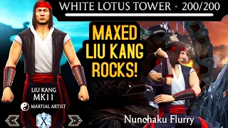 MK Mobile. MAXED MK11 Liu Kang vs. Battle 200 in White Lotus Tower. He Is a BEAST!