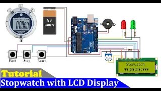 How to make Stopwatch with Arduino and LCD Display | Simple Digital Stopwatch Using Arduino
