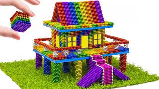 Challenge Build Cat Pet House in Hut From Magnetic Balls| ASMR Videos DIY Magnet Challenge