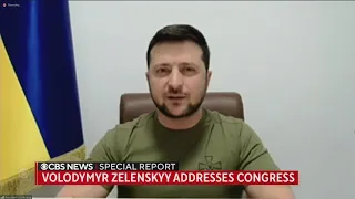 CBS News Special Report: Ukrainian President Volodymyr Zelenskyy addresses U.S. lawmakers, shares vi