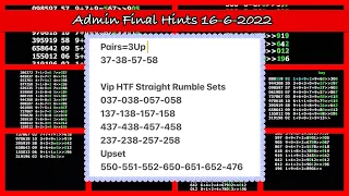 Admin Final Game Hints 16-6-2022 || Straight Or Rumble Sets || Pairs || Tasses || Thai Lotto Results