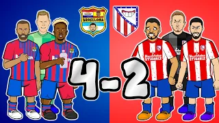 🔵Barcelona 4-2 Atletico Madrid🔴 (Goals Highlights Alves, Alba, Gavi, Araujo 2022)