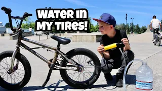 Filling My Tires With WATER! Can I Ride it?!