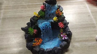 water fall decor ideas | beautiful waterfall using stone | crafter_mantasha