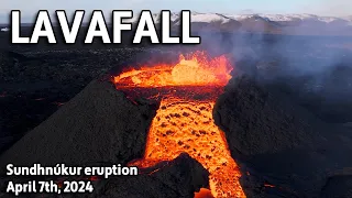 LAVAFALL CLOSE UP SHOTS | Sundhnúkur Eruption in Iceland | April 7th, 2024 | 2024 Iceland Eruption