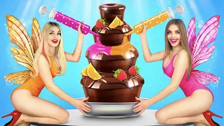Rich VS Broke Chocolate Fondue Challenge! Try not to Laugh! Funny Battle by RATATA BRILLIANT