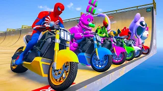 GTA V SPIDERMAN Epic New Stunt Race For Car Racing Challenge by Trevor and Shark