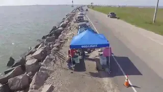 Drone footage of The Texas City Dike awesome video
