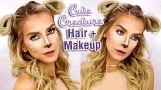 LAST MINUTE HALLOWEEN HAIR + MAKEUP TUTORIAL | Deer Costume Makeup | LeighAnnSays