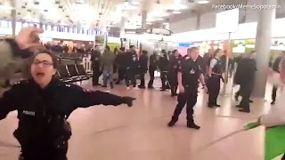 RISSA TRA MANIFESTANTI AEROPORTO HANNOVER