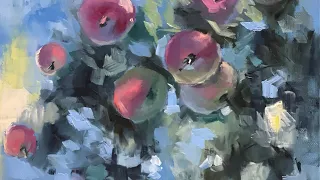 Нарисовать яблочки маслом / живопись маслом для начинающих / полный урок Карины Мельгуй