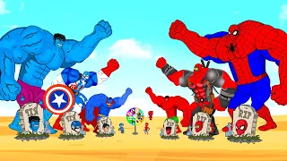 Rescue SUPER HEROES Team SPIDERMAN RED vs Team HULK BLUE : Returning from the Dead SECRET - FUNNY