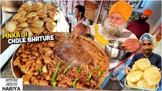 60/- Rs Pinka ji ka Sabse Alag Street Food India | Chole Bhature, Aloo Tikki, Magic Masala Khaste