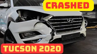 How to Hyundai Tucson 2020 front bumper removal ? and repair.  the end  perfect result