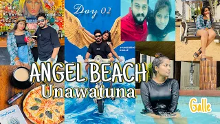 Angel Beach Unawatuna🏝🏖 | ලංකාවේ තියෙන ලස්සනම ලස්සන Beach Club එකේ දවසක් | GalleTrip-Day 02🍕🥂