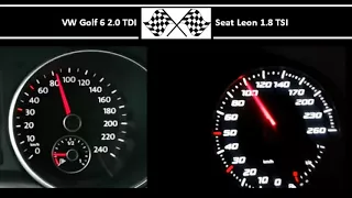 VW Golf 6 2.0 TDI VS. Seat Leon 1.8 TSI - Acceleration 0-100km/h