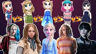 Harley Quinn Vs M3gan Doll Vs Frozen Elsa Vs Enid Sinclair Vs Wednesday Addams Vs Angela 2/ GamePlay