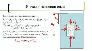 Действие жидкости и газа на погруженное в них тело  Закон Архимеда