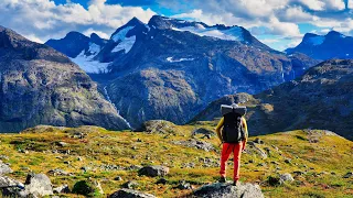 Jotunheimen, Solo Wilderness Camping 6 days, Backpacking & Hiking Norway in the Fall. HDR