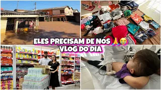 Compras pro RIO GRANDE DO SUL | separei roupas novas pra doar | Miguel fez ultrassom | Vlog do dia