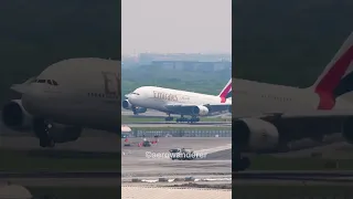 EMIRATES A380 landing at Bangkok Airport #shorts #youtubeshorts #emirates #a380 #landing #aviation