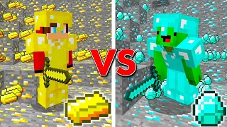 Gold vs Diamond! Which is Stronger in Minecraft?