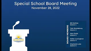 Lake County Special School Board Meeting November 28, 2022