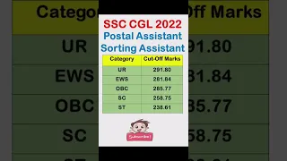 Postal Assistant & Sorting Assistant || Post Code - D43 | SSC CGL Cut Off 2022 || PA SA #shorts #ssc