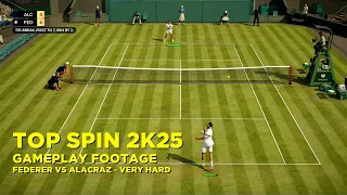 TopSpin 2K25 Gameplay Footage - Federer VS Alcaraz Very Hard Difficulty