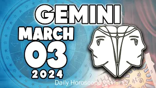 𝐆𝐞𝐦𝐢𝐧𝐢 ♊ 𝐖𝐎𝐖❗ 𝐓𝐑𝐈𝐏𝐋𝐄 𝐂𝐎𝐍𝐅𝐈𝐑𝐌𝐀𝐓𝐈𝐎𝐍 𝐅𝐎𝐑 𝐘𝐎𝐔💣 𝐇𝐨𝐫𝐨𝐬𝐜𝐨𝐩𝐞 𝐟𝐨𝐫 𝐭𝐨𝐝𝐚𝐲 MARCH 3 𝟐𝟎𝟐𝟒 🔮#horoscope #new #tarot