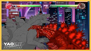 Godzilla 2021 vs Shin Godzilla with Healthbars | YaoKit Animations