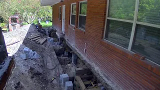 Lifted a Concrete Slab Home This Morning (5 feet!)