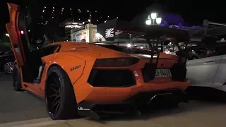 Liberty Walk Lamborghini Aventador with Armytrix Exhaust | Start Up & Driving in Monaco!