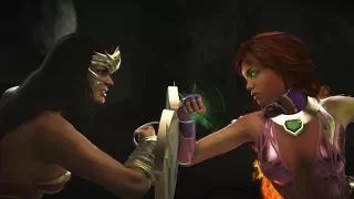 Injustice 2 : Wonder Woman Vs Starfire - All Intro/Outros, Clash Dialogues, Super Moves